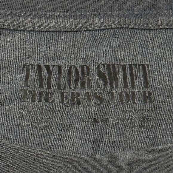 NWT The Eras International Tour Mineral Wash Gray T-Shirt 3XL Plus Size RARE - Picture 4 of 6